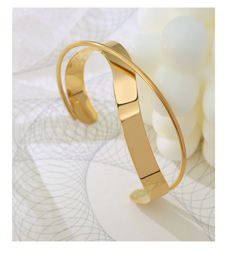 Simple Style Solid Color Titanium Steel Bangle Plating Stainless Steel Bracelets