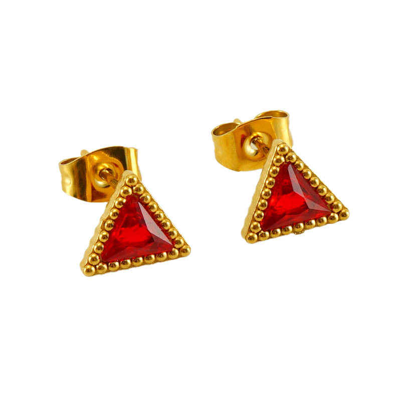 Casual Simple Style Geometric Stainless Steel Zircon Ear Studs 1 Pair display picture 8