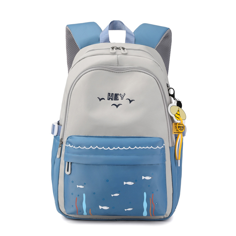 Natural de Peces nuevo estilo casual mochila para estudiantes de la escuela primaria de gran capacidad Universal para niños y niñas de Grado 3 a grado 6