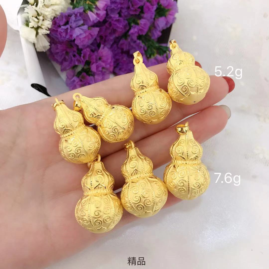 足金999精美葫芦福袋黄金吊坠生日送家人朋友厂家直销一件代发