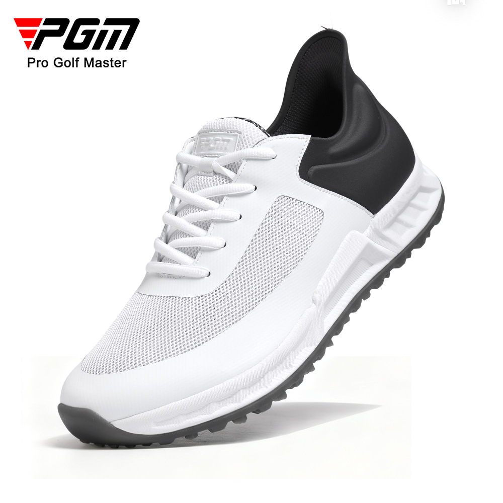 Giày golf nam PGM đế đệm phục hồi, lưới thoáng khí chống trơn trượt — XZ443-Lingyun Xám