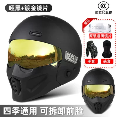 Three-Quarter Helmet – Motosiklet dəbilqələri - s-scorpion-ii-matte-black-night-vision-titanium-lenses-free-transparent-lenses-gloves-headgear