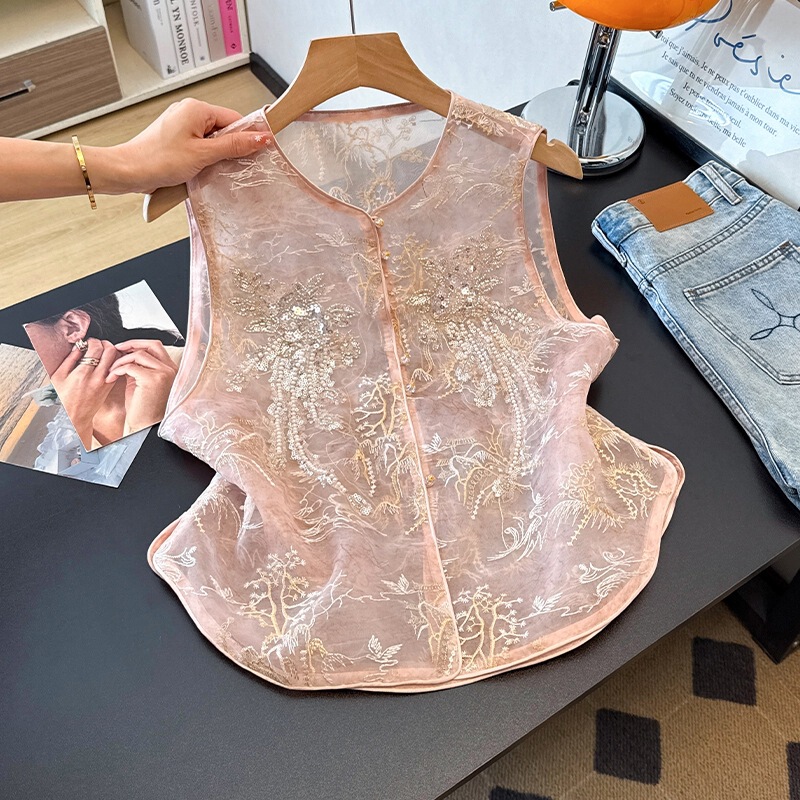 New Chinese-style embroidered vest for women, absolutely beautiful and stylish, 2026 summer new thin vest New Chinese-style embroidered vest for women, absolutely beautiful and stylish, 2026 summer new thin vest