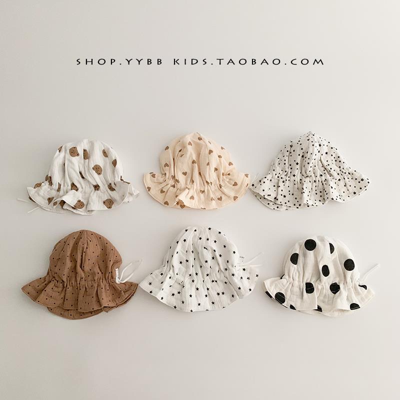 Baby hat spring and autumn style infant princess pure cotton sun hat cute newborn palace hat female baby fetal hat