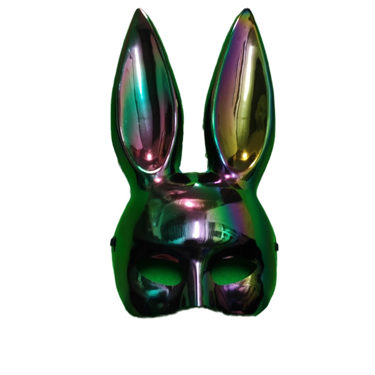 Accesorios de Disfraces de Conejita para Halloween, Media Cara, para Fiestas de Disfraces, Bares, Manualidades, Conejo Colorido Galvanizado