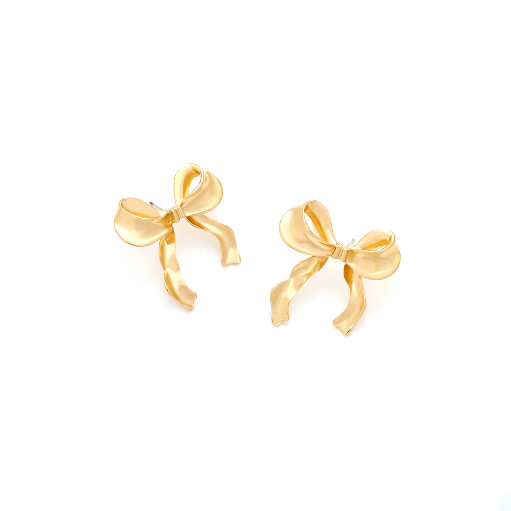 1 Pair Elegant Bow Knot Plating Zinc Alloy Ear Studs display picture 5