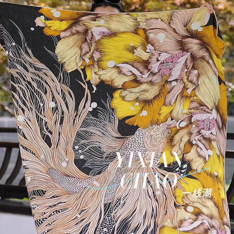 Yingqiao High-End Double-Sided Silk Scarf Wool Blend Large Square Scarf Women's Shawl Scarf Factory Wholesale Thin Style