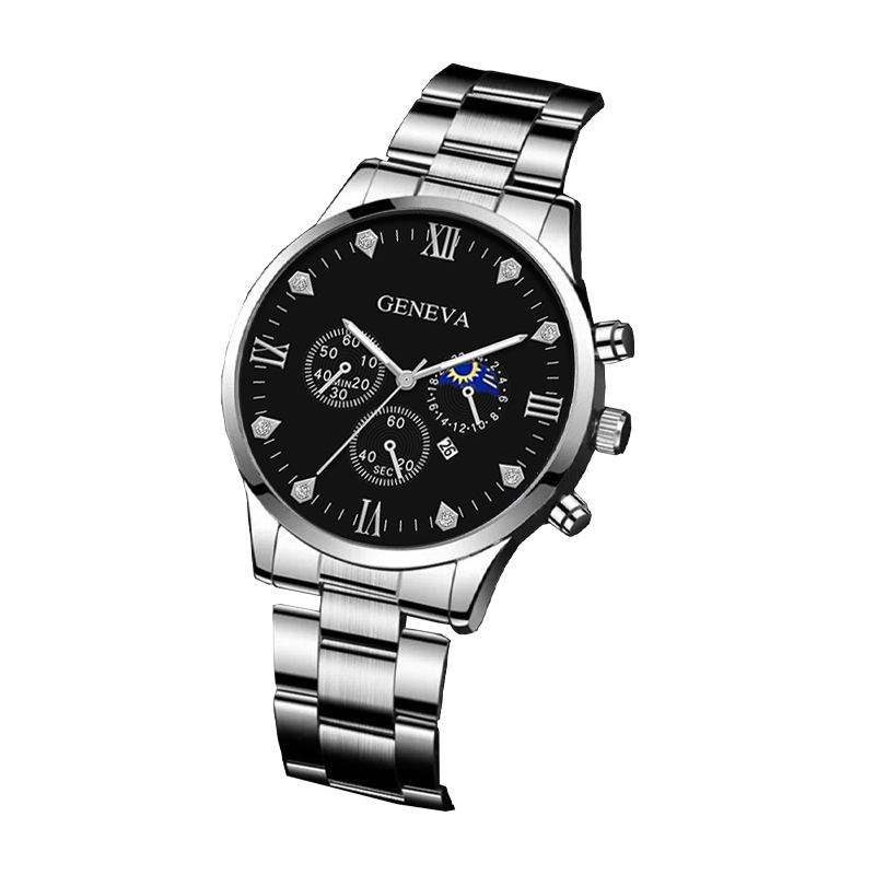 Suministro directo de fábrica, nuevo reloj de cuarzo para hombre 2025, moderno, versátil y elegante, conjunto de reloj y pulsera para hombre