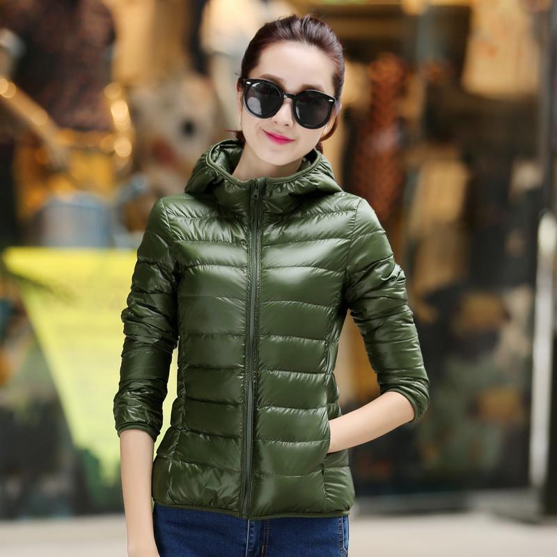 秋冬大码韩版轻薄型连帽修身双面穿短款女羽绒棉服外套