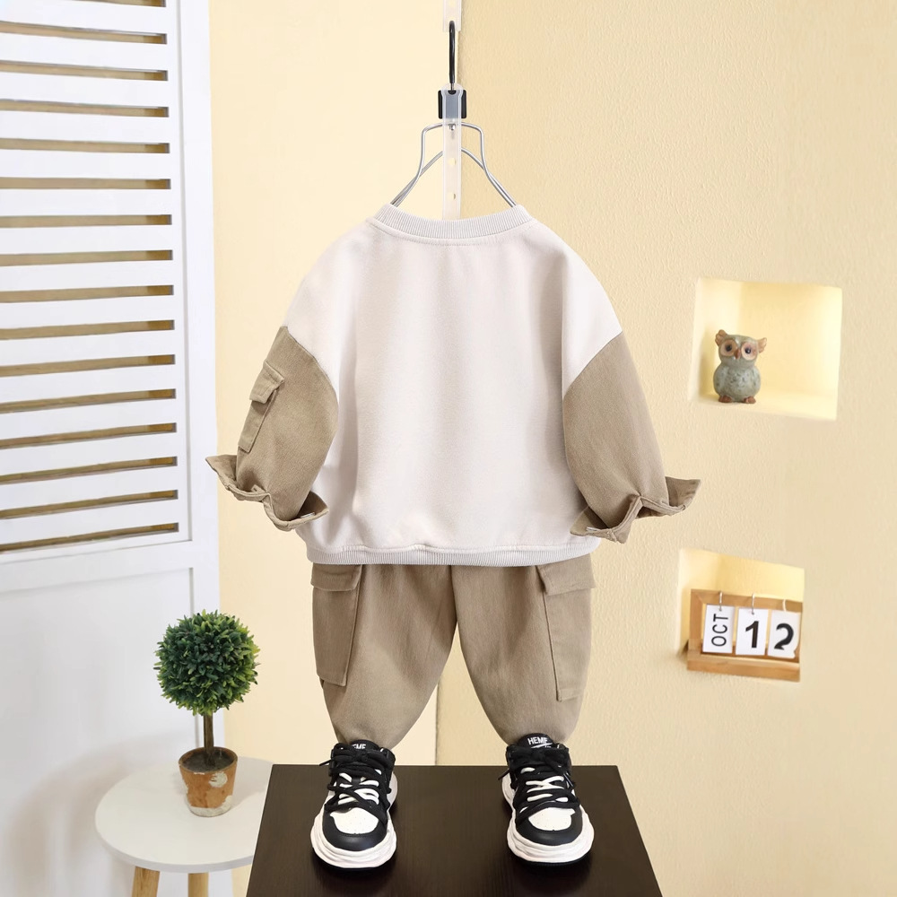 7571 Traje de primavera para niños Nuevo estilo Suéter de primavera y otoño para niños Ropa deportiva Otoño para niños guapos y de moda
