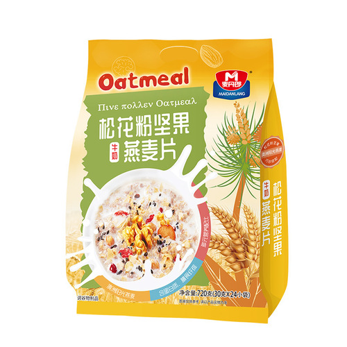 Instant Mix Ginseng Oatmeal Cereal 720g Bag Low Sugar Morning Cereal Snack Filling Meal Replacement Afternoon Tea Supermarket