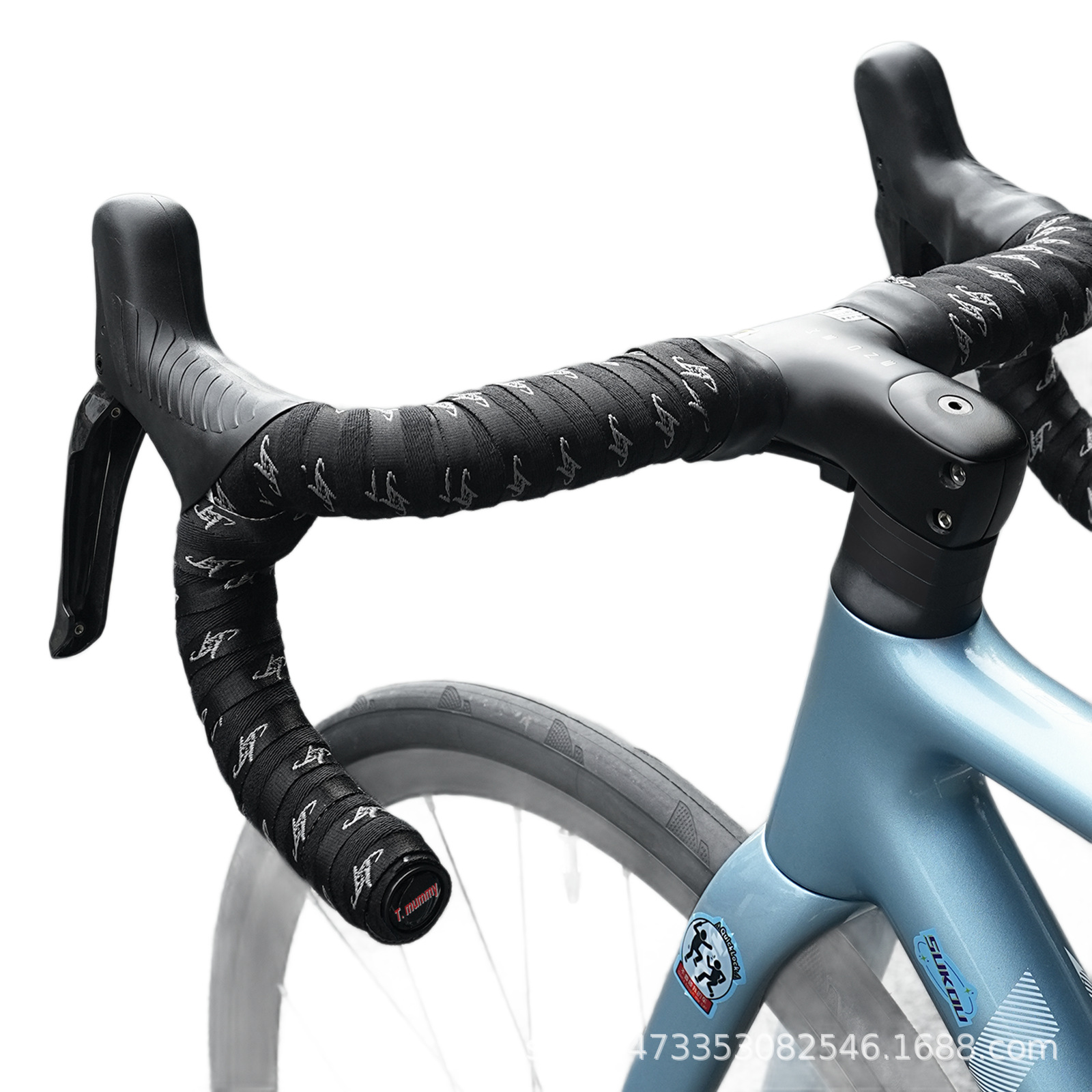Road bike handlebars with woven texture, convertible handlebars to grips, comfortable, non-slip, made of nylon cotton and silicone, shock-absorbing, wear-resistant, sweat-wicking, and breathable.