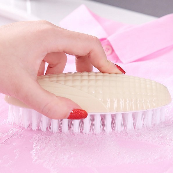 Forma de maní maíz creativo cepillo de lavandería cepillo de zapatos de color cepillo de limpieza del hogar plástico suave pelo pequeño cepillo