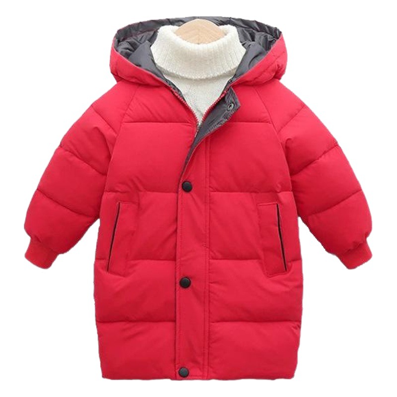 Chaqueta de algodón estilo coreano para niños de otoño e invierno, abrigo de algodón de longitud media para niños y niñas, grueso y cálido.