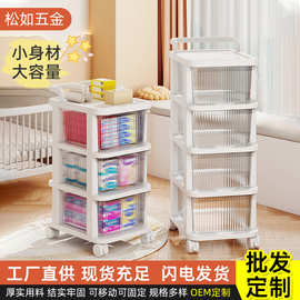 收纳架柜家用婴儿用品柜子多层玩具零食书本可移动小推车置物架