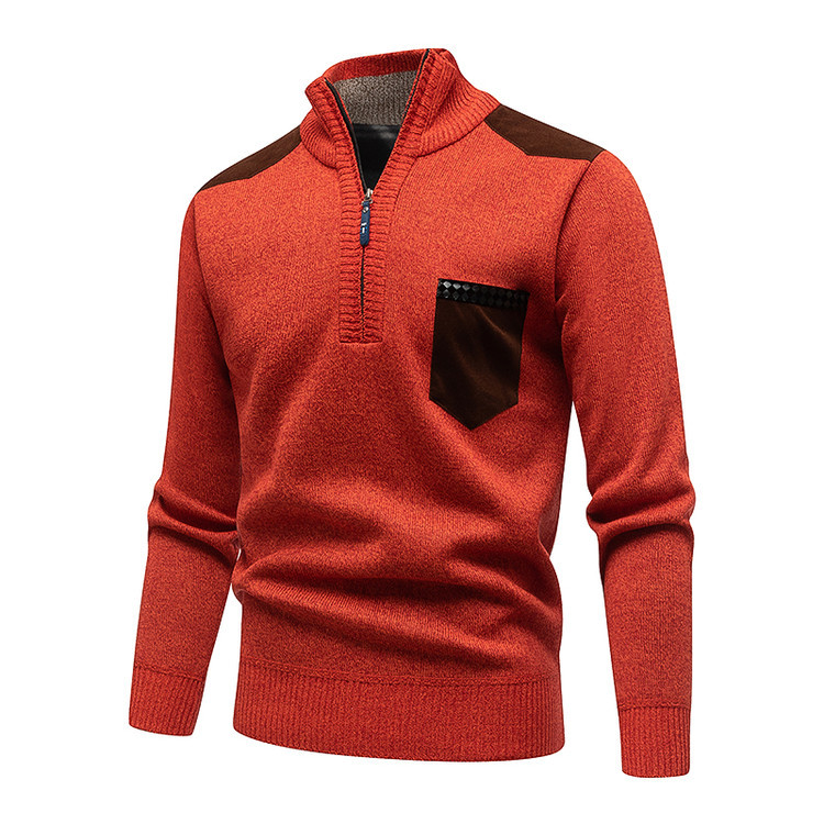 Suéter otoño e invierno nuevo suéter con media cremallera para hombre suéter casual grueso casual suéter transfronterizo para hombre