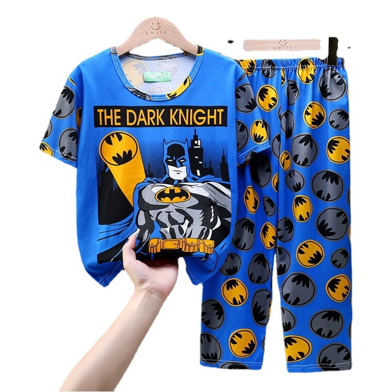 Pijamas para niños de verano para niños pantalones de manga corta para niñas delgadas de verano para niños