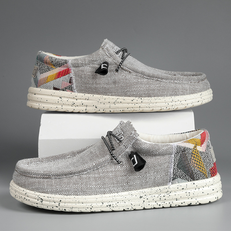 2025 transfronterizos respirables y cómodos nuevos zapatos casuales de un pie para hombres zapatos de lona