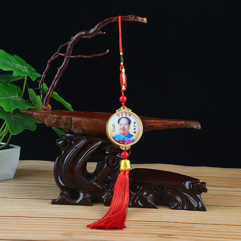 National Style Character Head Car Ornament Crystal Alloy Car Charm Souvenir Car Interior Ornament Wholesale