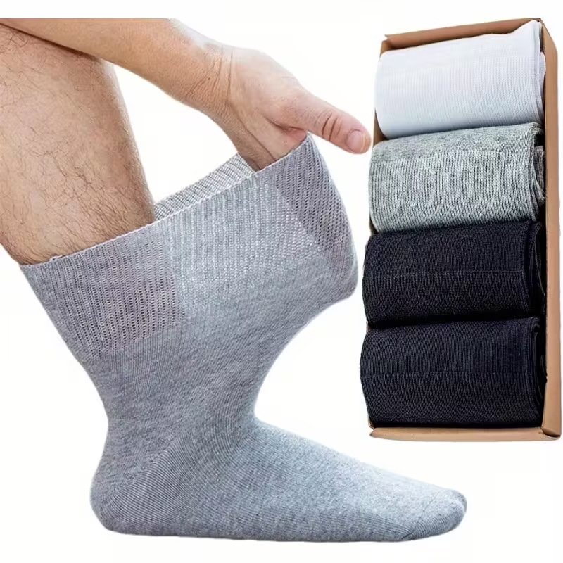 Cross-Border Temu Shein Unisex Loose Socks for Middle-Aged and Elderly People, Wide-Mouth Confinement Socks Manufacturer Wholesale