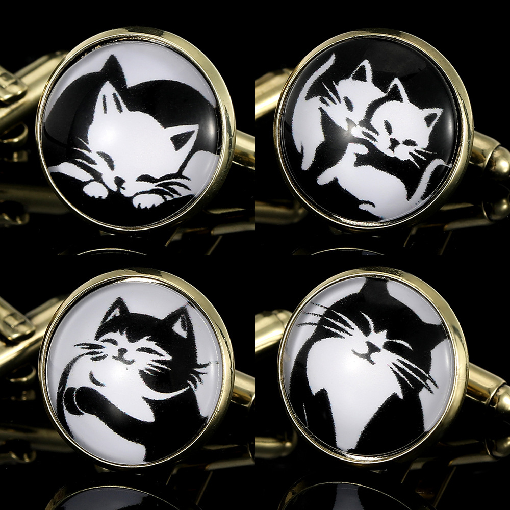 Gemelli da polso gatto accessori camicia uomo_voghion.com