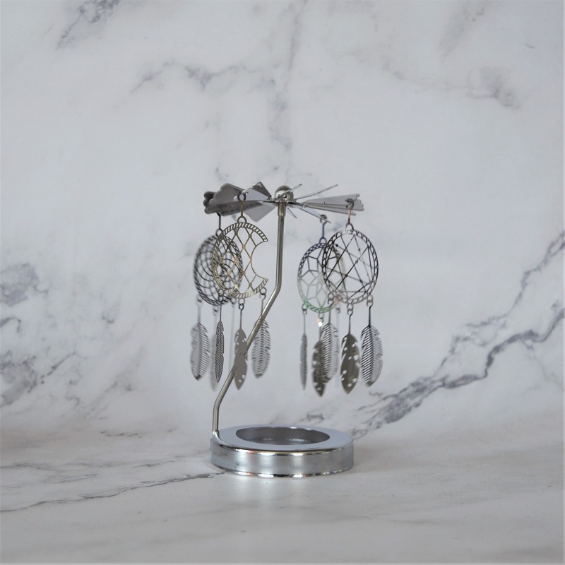 Profesional INS Amazon fabricante romántica aromaterapia vela de vidrio cubierta inteligente giratoria de acero inoxidable candelabro linterna