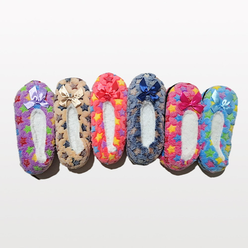 Winter floor socks for women, cotton indoor non-slip soft bottom floor shoes, adult printed home thick snow socks