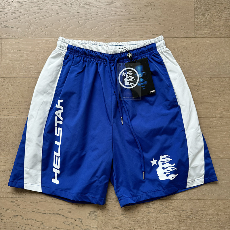 Hellstar Basketball Shorts Flame Print Blue