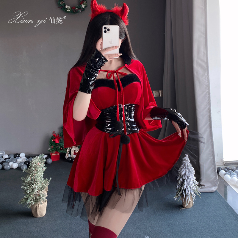 仙懿圣诞装女小恶魔cosplay制服夜店性感舞台装新年主播连衣裙S15