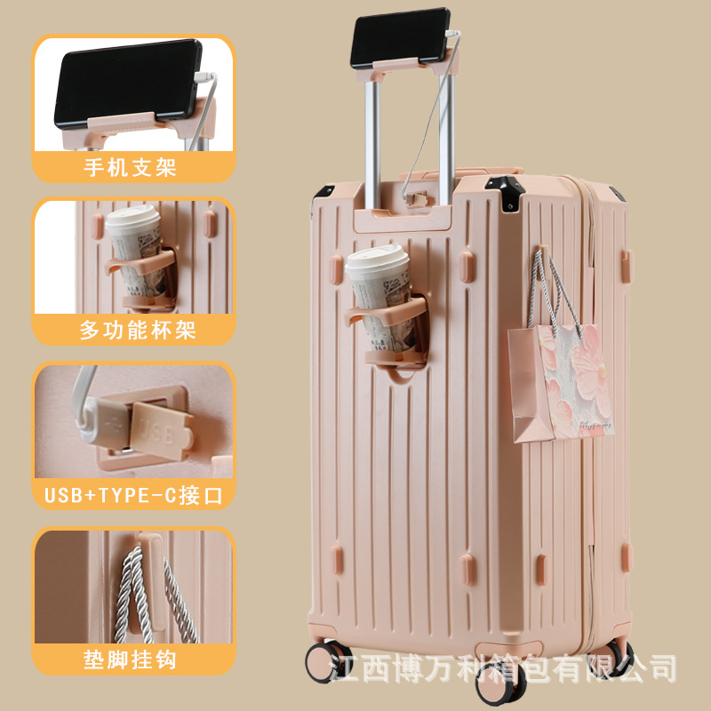 Equipaje de gran capacidad estudiante mudo masculino rueda universal engrosada caja de carro exportación femenina contraseña japonesa caso de cuero ins