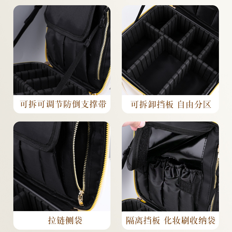 Caja de almacenamiento de maquillaje simple de gran capacidad bolsa de maquillaje portátil bolsa de cepillo de maquillaje de viaje herramienta de almacenamiento de maquillaje