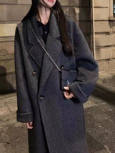 Cashmere Coat 2024 New Mid-Length Korean Style Lazy Style Wool Loose Fit Versatile Jacket