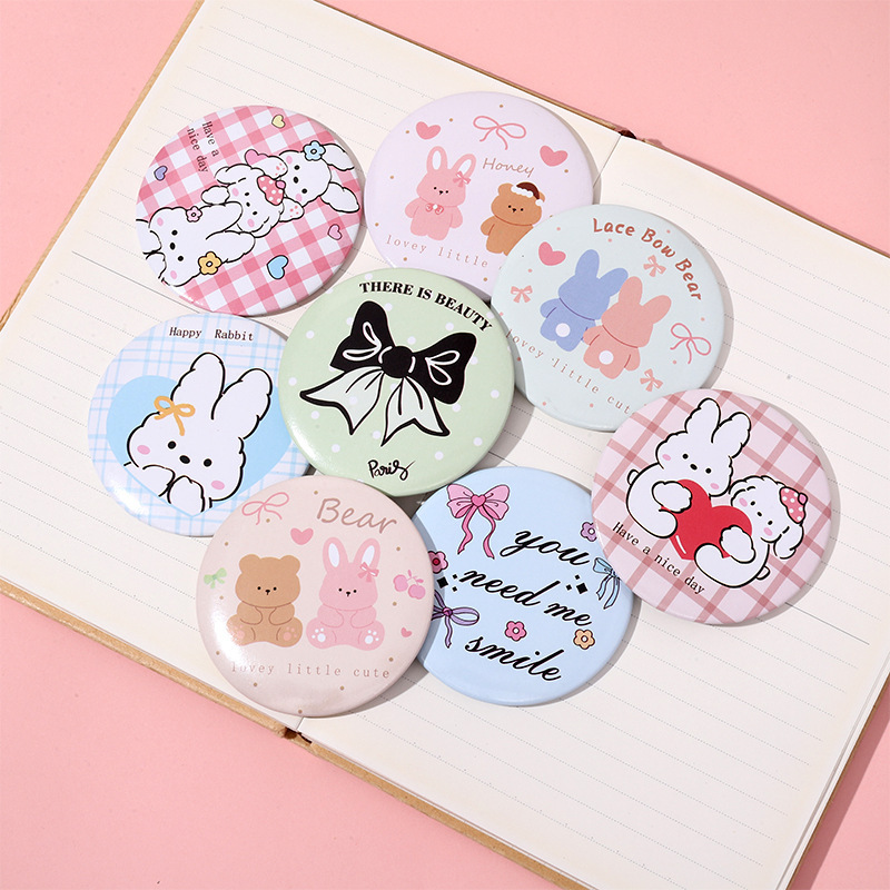 カピバラの片面の小さい円の鏡の学生の携帯の小さい鏡のブリキの化粧の鏡のかわいい携帯の小さい円の鏡|undefined