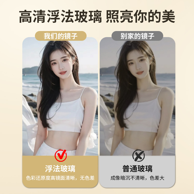 Espejo de cuerpo entero colgado en la pared, espejo de vestir de forma especial, gran espejo de pared, red red de viento, dormitorio colgado en la pared, espejo de prueba de vestir