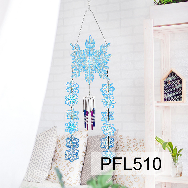 Fábrica directa pintura de diamantes alrededor de flores y pájaros dibujos animados colgando placa decorativa campana de viento transfronteriza atrapadora de sueños decoración interior de pintura de diamantes