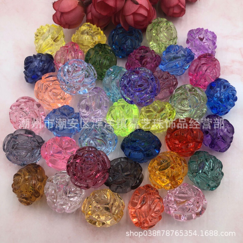 Special a Transparent Acrylic 26mm Straight Hole Double-Sided Rose Flower DIY Handmade Beaded Decoration Accessories Door Curtain Materials Special a Transparent Acrylic 26mm Straight Hole Double-Sided Rose Flower DIY Handmade Beaded Decoration Accessories Door Curtain Materials