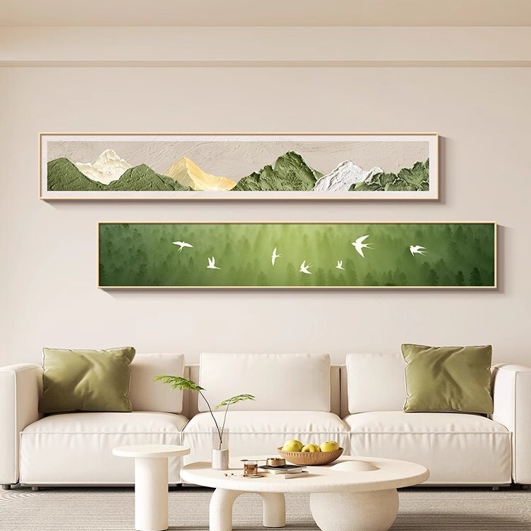 [Oriental Gallery] Cream-Style Swallow Spring Comes Horizontal Strip Sofa Background Wall Hanging with Backrest for Living Room