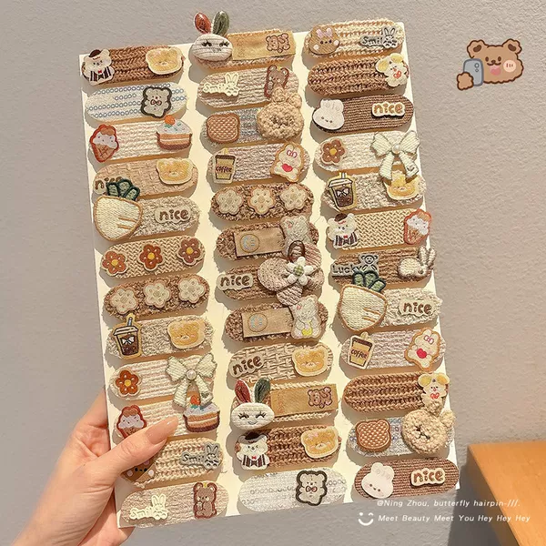 Maillard brown hair clips that don't damage hair, suitable for girls and babies, magic tape for bangs, hair tidying tool, hair accessory, hairpin