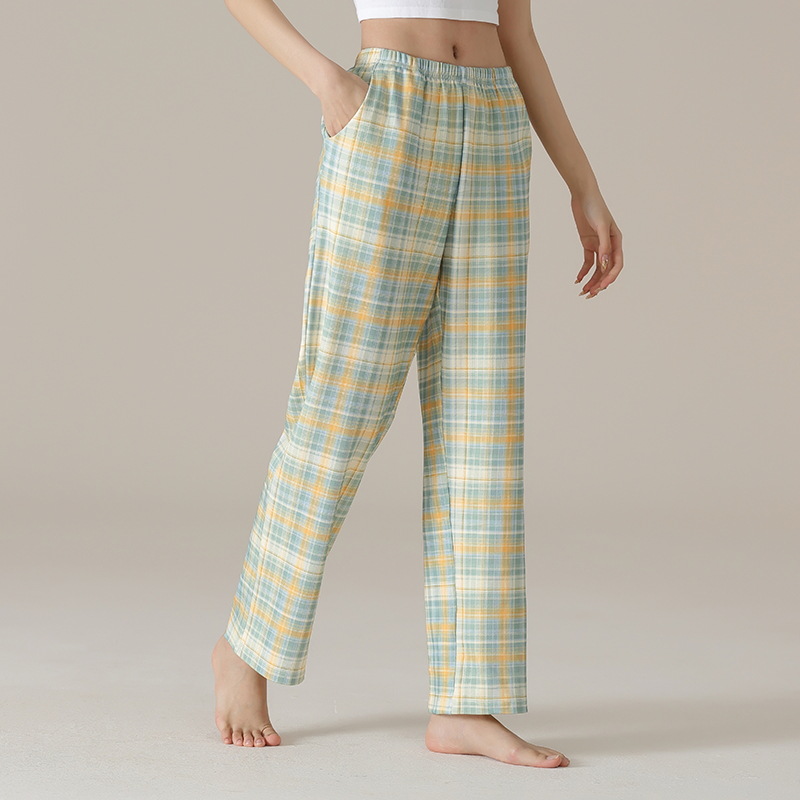 Pantalones de pijama de mujer primavera y otoño pantalones largos de algodón casuales sueltos de moda se pueden usar pantalones caseros de algodón de verano