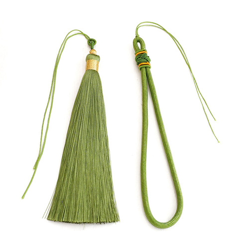 Combination set of nylon pineapple knot hanging rope and toy handle piece with double pull hoop gold thread tassel car gift pendant