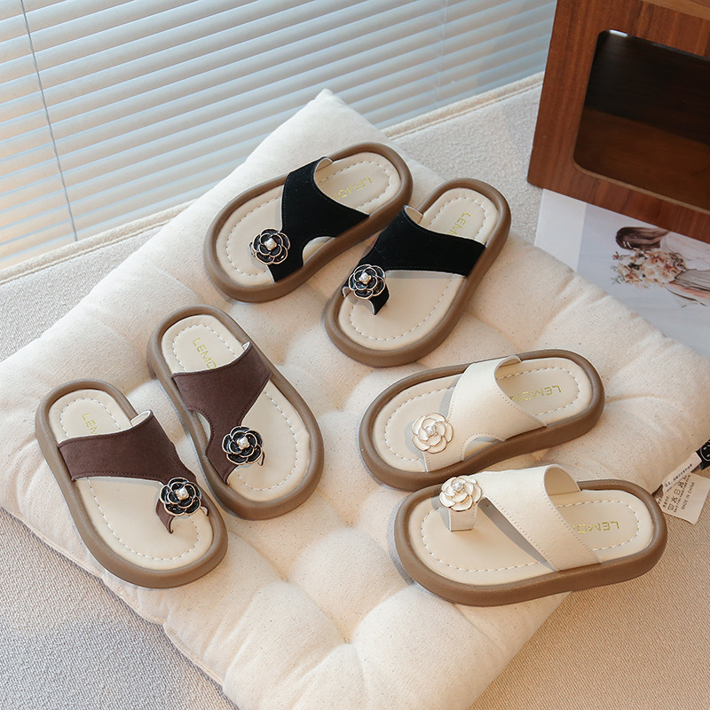 Girls Slippers Summer New Girls Sandals Beach Sandals Korean Style Student Outer Wear Non-Slip Children's Sandals Slippers for Women
