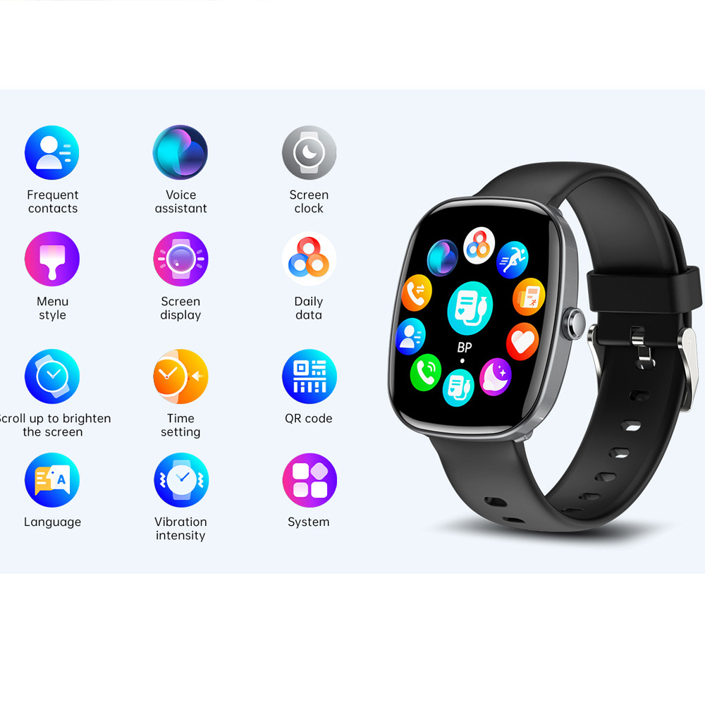 Nuevo reloj inteligente transfronterizo S5 1.83 pulgadas HD pantalla grande Bluetooth llamada frecuencia cardíaca oxígeno presión arterial monitoreo de movimiento