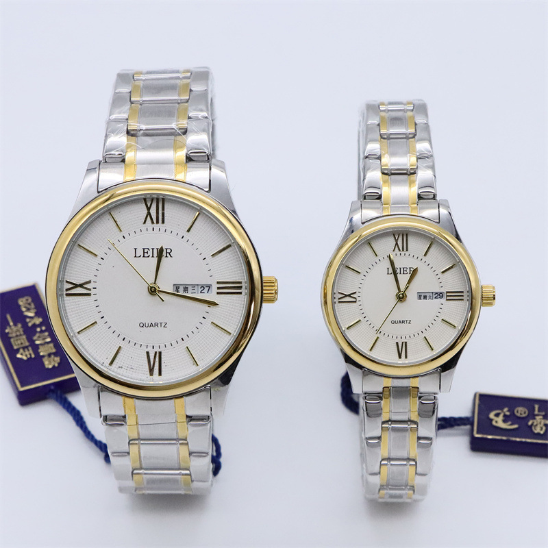 LEIER Rel Watch Stainless Steel Waterproof Digital Face Quartz Watch 2035 Movement Middle-aged Men's and Women's Watch