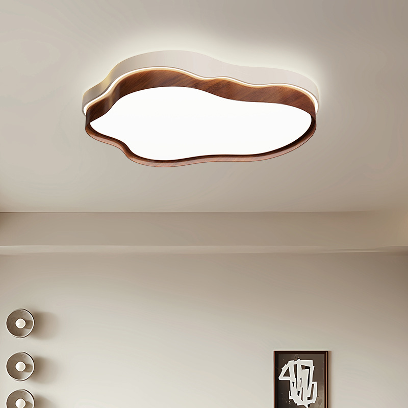 Lámpara de techo de sala de estar, lámpara principal de nogal, protección ocular, nubes, lámpara de dormitorio de estilo antiguo, lámpara de decoración del hogar de Zhongshan para toda la casa