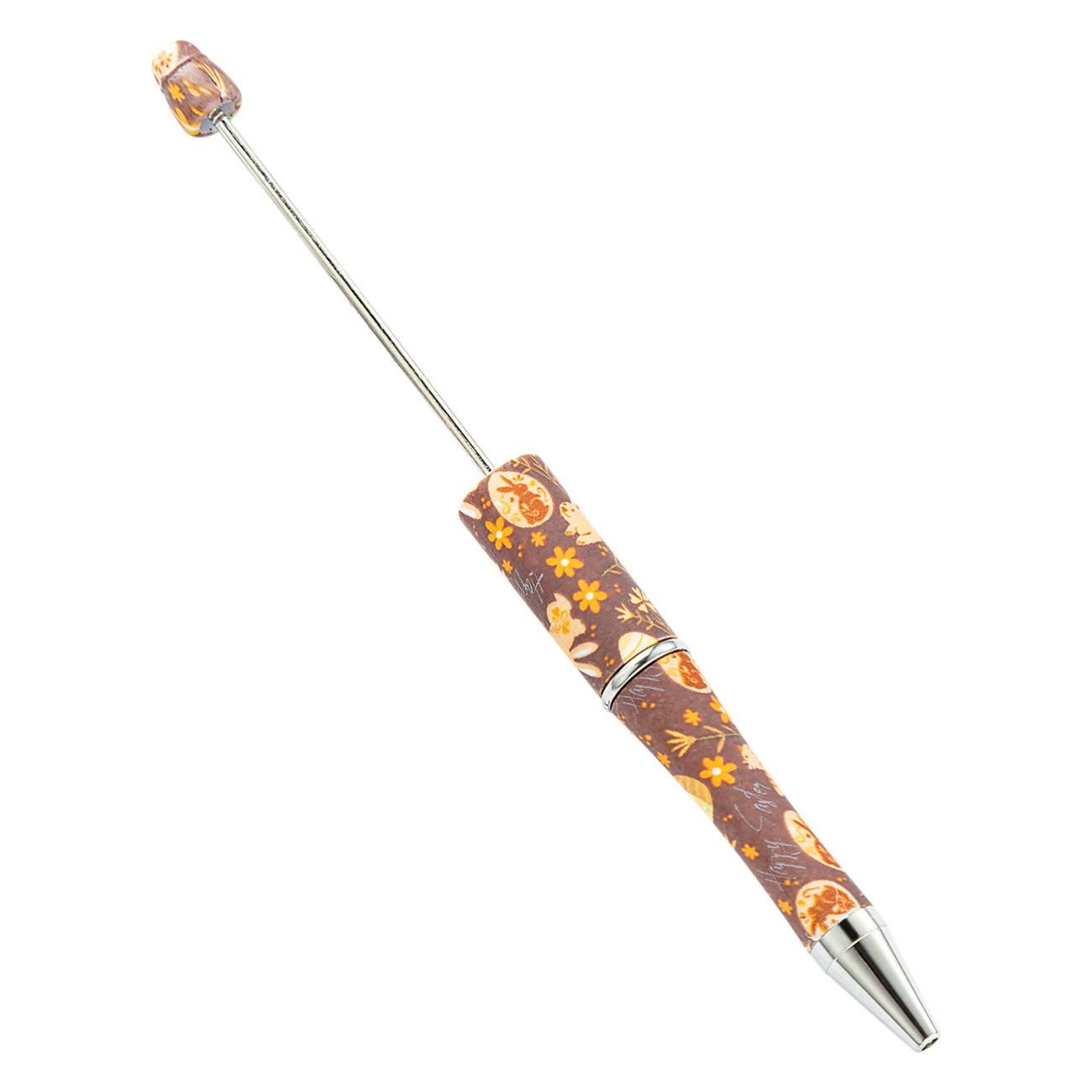 Nueva pluma de cuentas de plástico DIY creativo conejo de Pascua serie con cuentas bolígrafo pluma de impresión al por mayor