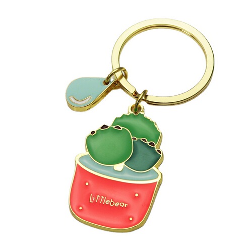 Creative succulent keychain customized lucky four-leaf clover keychain bag pendant lucky keychain small gift