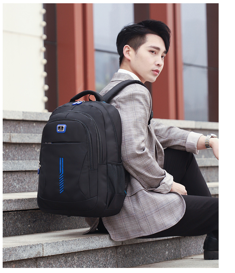 837g Weight Polyester Lining Material Zipper Closure Type Double Shoulder Straps Strap Type Zipper Backpack Bags Type School, Daily Occasion Oxford Cloth Material Waterproof Function School Backpack Backpack Solid Color Pattern All Seasons Season Unisex Gender Classic Style Style Square Shape Large Size Waterproof Solid Color School Daily School Backpack 23