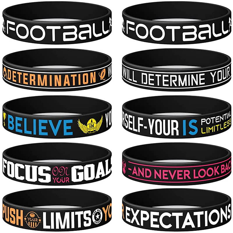 Pulsera de silicona cóncavo-convexo Impresión logotipo personalizado letras láser caucho muñeca Correa fabricante color sólido luminoso deportes pulsera