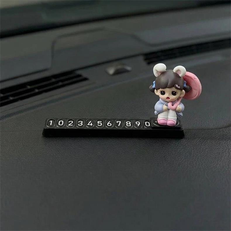 Cute Car Temporary Parking Number Plate 2025 New Model Zoraa for Girls, Phone Number Card Decoration