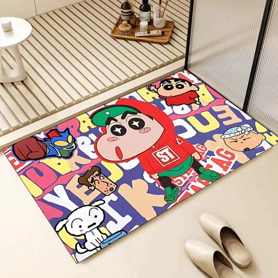 Cartoon Crayon Shin-Chan Diatomaceous Earth Floor Mat, Bathroom Water-Absorbent Non-Slip Foot Mat, Dirt-Resistant and Wear-Resistant Floor Mat, Entrance Door Mat (Avtomobil döşəmə paspasları) - red-xiaoxin-4060cm-new-diatom-mud